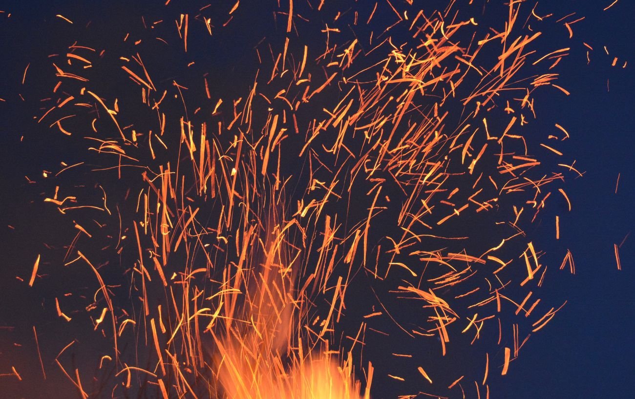 fire sparks from a flame