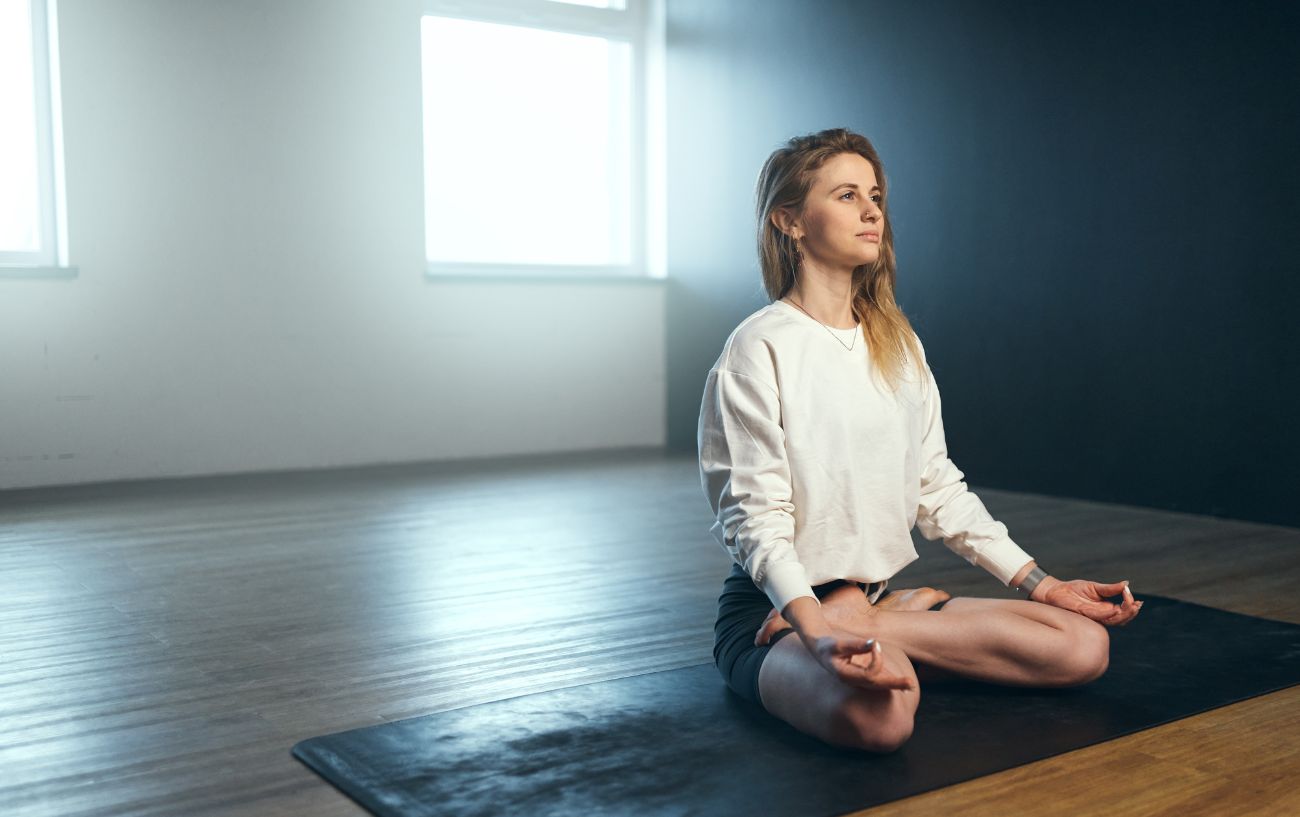 woman practicing pranayama 