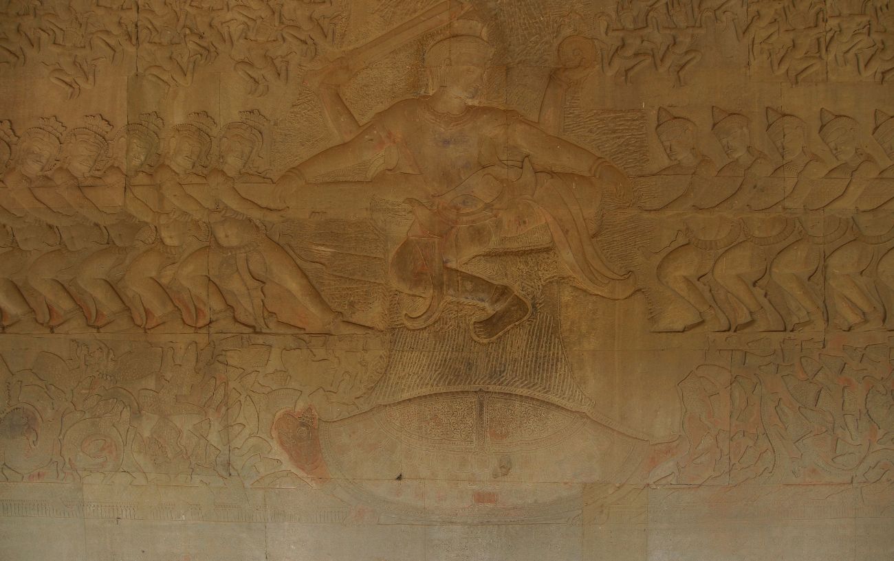 A carving of the Bhagavata Purana