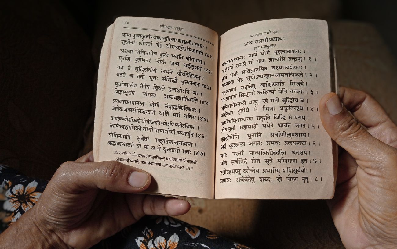 An open sanskrit book