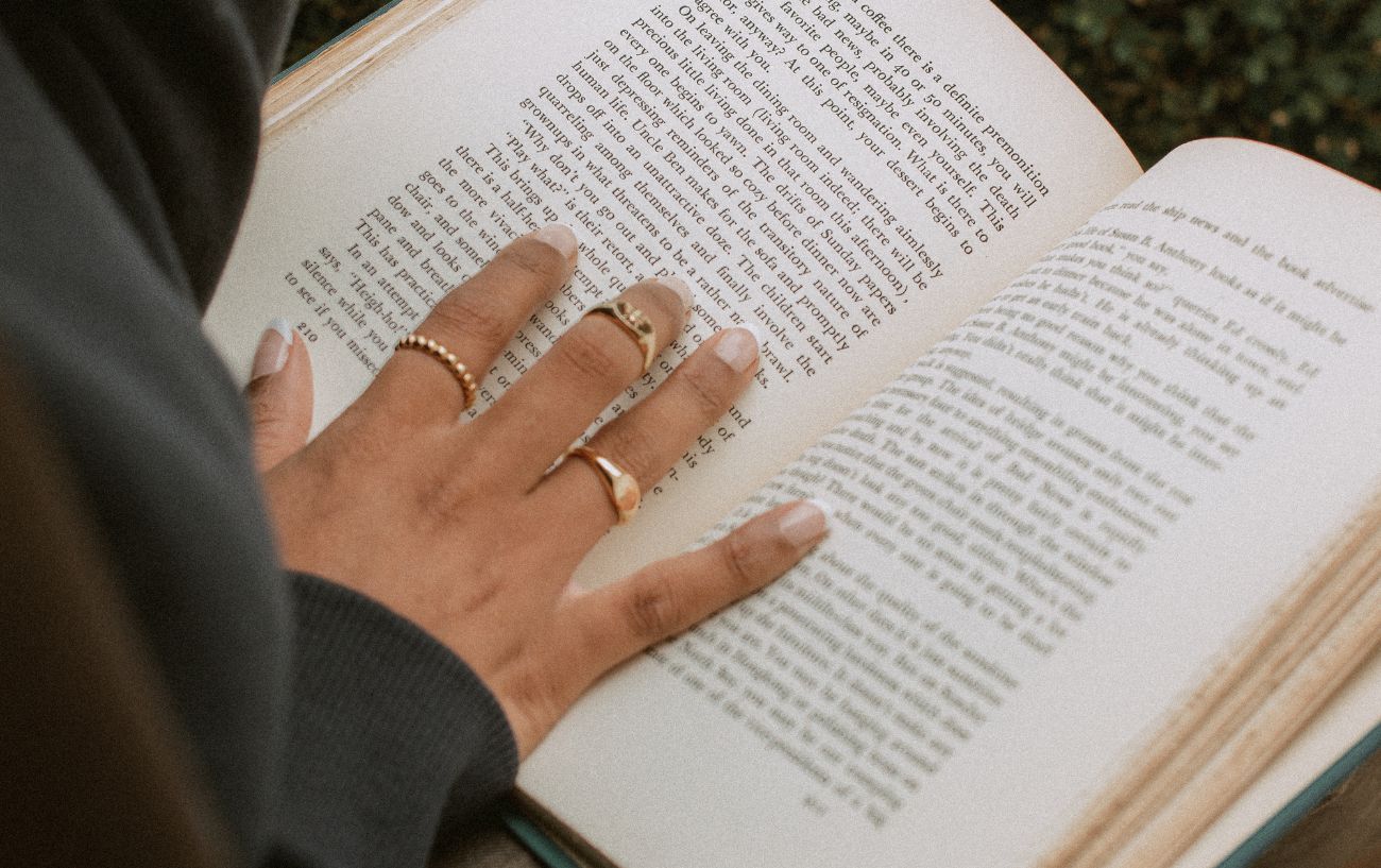 a woman reading 