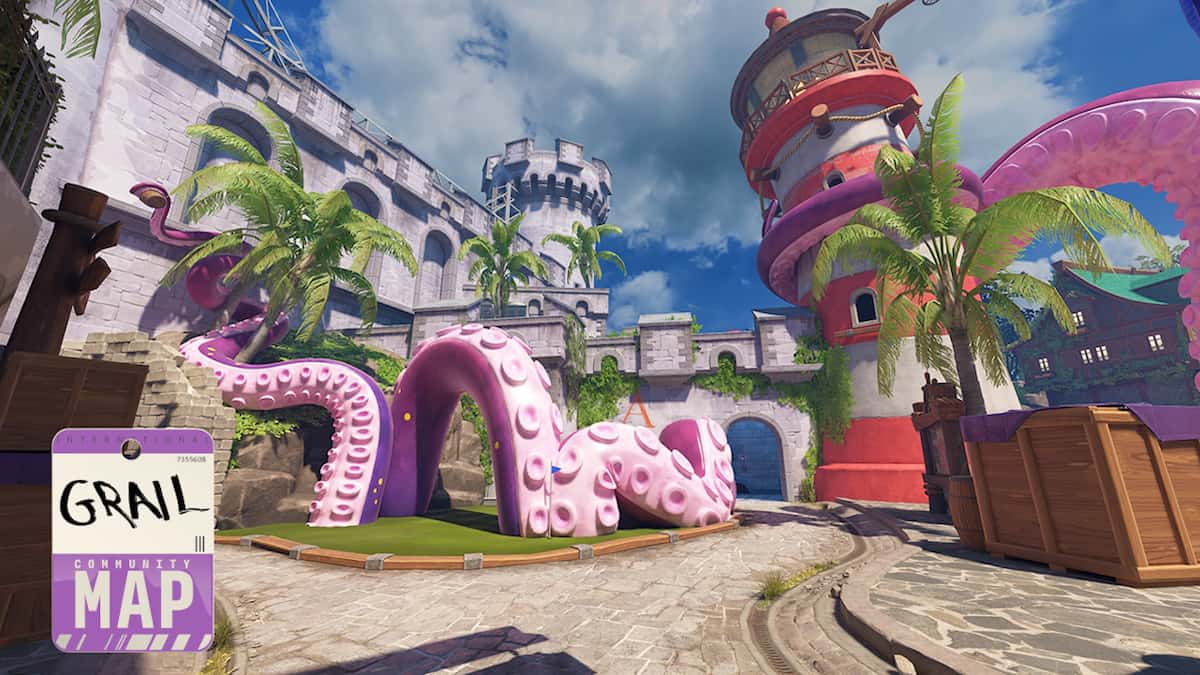 A screenshot of the CS2 Map de_grail, which was added in the Mission Possible update.