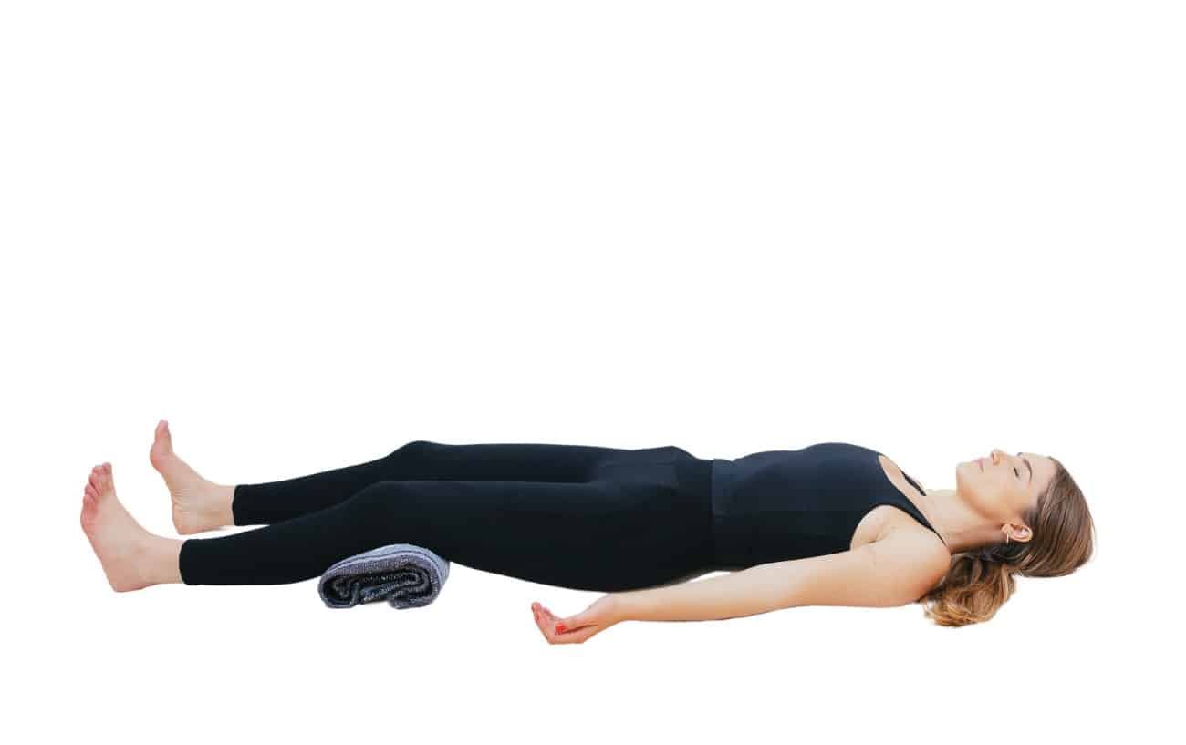 savasana blanket under knees