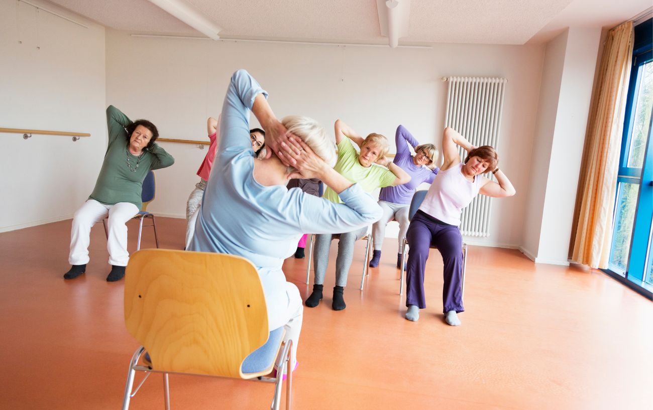 a chair yoga class